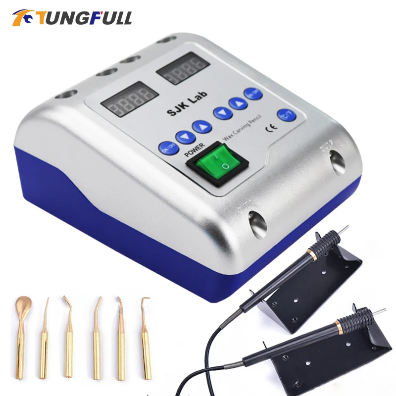 Dental Lab Electric Waxer Wax Knife Carving Electric Knife Wax Carving Pencil 6 Wax Tips+2 Pens