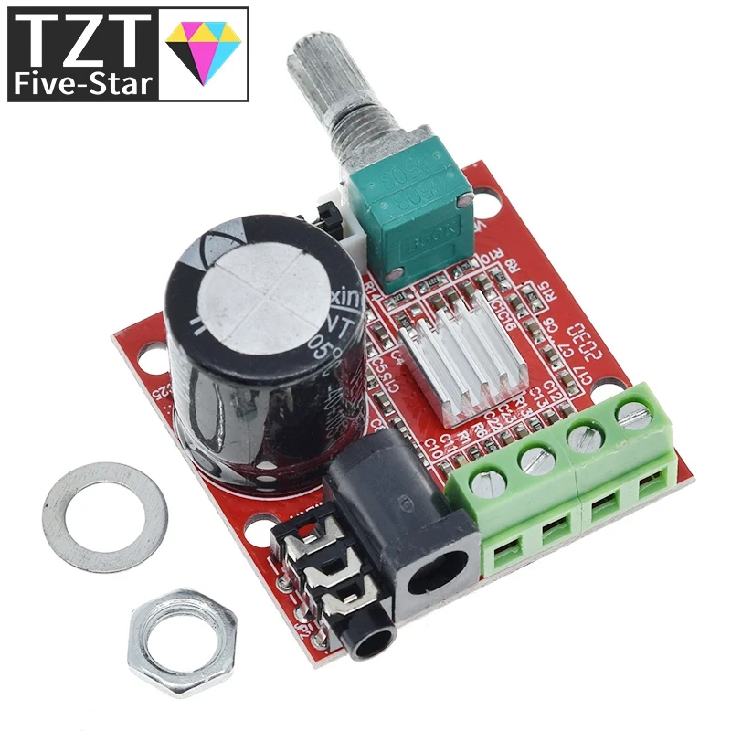 TZT 12 В Mini Hi-Fi PAM8610 аудио стерео усилитель плата 2X10 Вт двухканальный класс D самая
