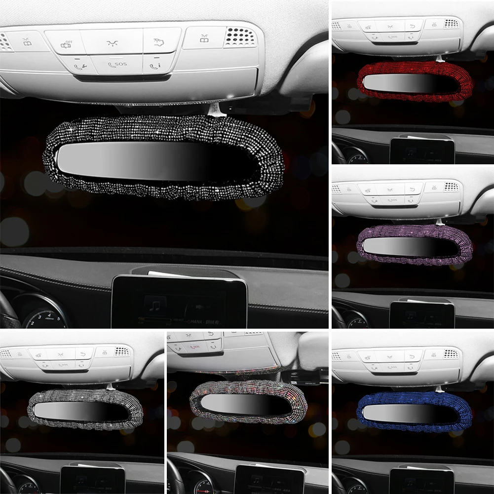 

Зеркало заднего вида Bling Стразы, очаровательное зеркало заднего вида с бриллиантами