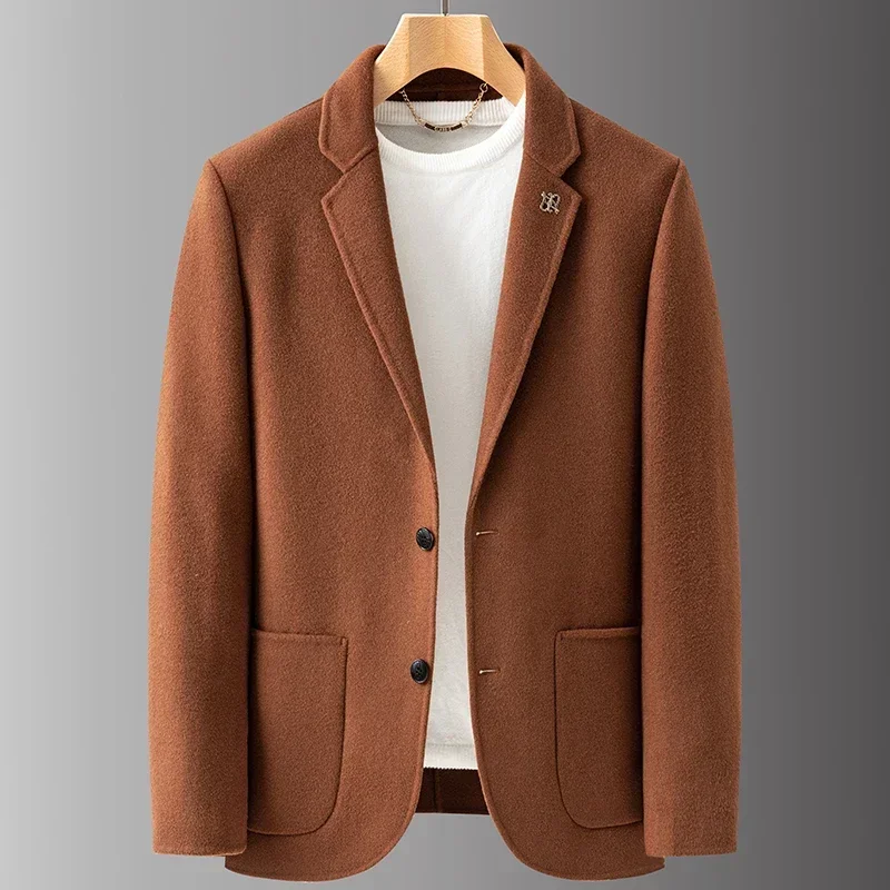 Высококачественный пиджак мужской двухсторонний шерстяной деловой Простой