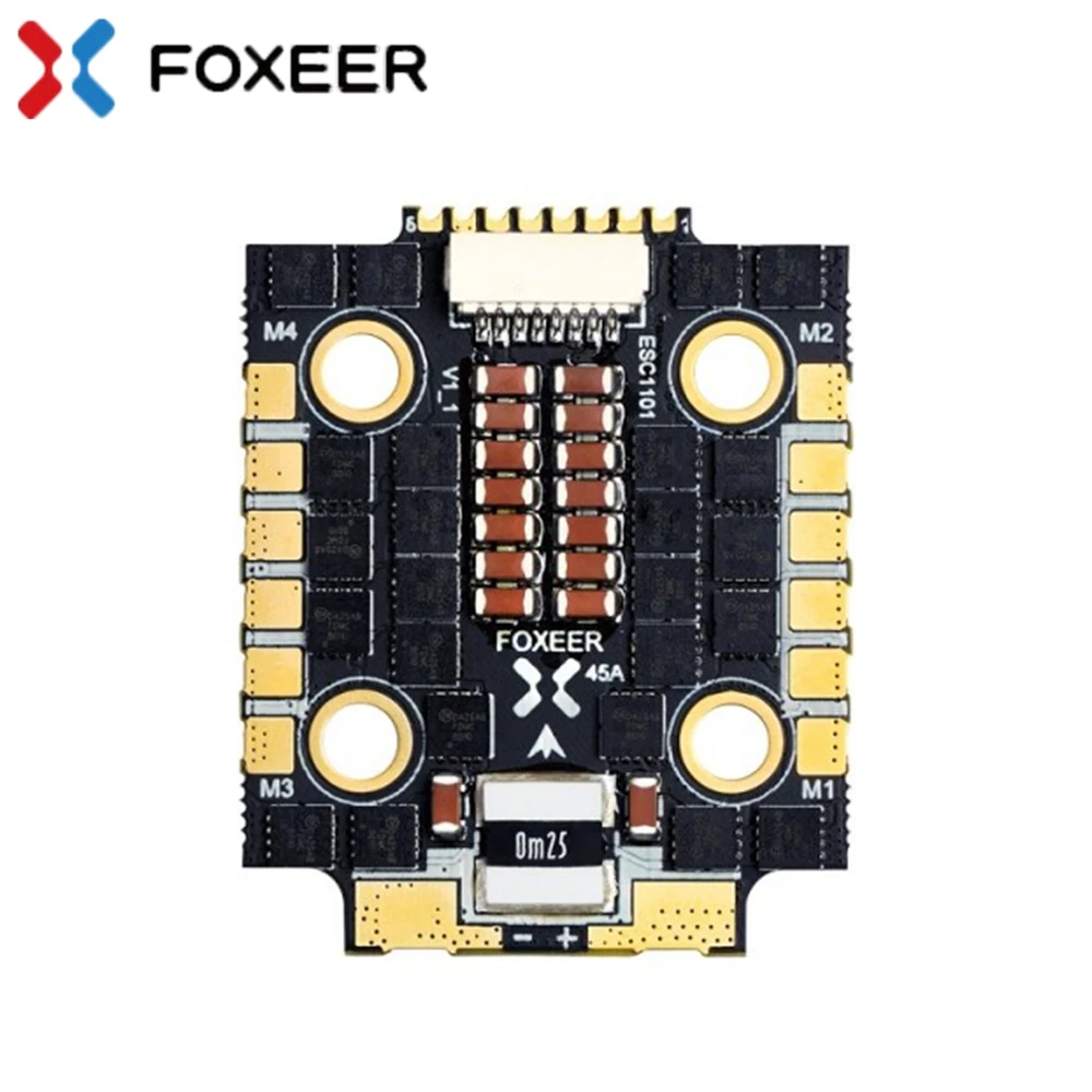

Foxeer Reaper Mini 128K 45A F0 BLHELI32 4 в 1 бесщеточный ESC DSHOT1200 20x20 мм 3-6S для радиоуправляемого FPV гоночного Фристайл дрона