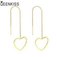 qeenkiss eg8223 2021 fine jewelry wholesale fashion woman girl wedding birthday gift heart titanium stainles steel drop earrings