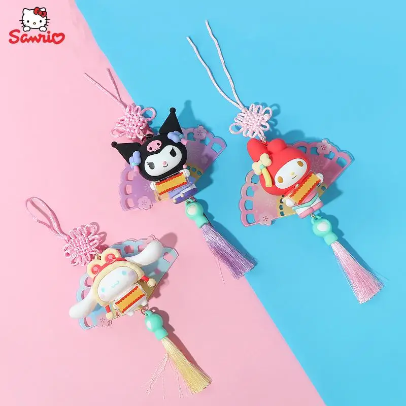 

Kawaii Sanrios Cinnamoroll Kuromi My Melody Cartoon Key Chain Car Aromatherapy Hanging Accessories Couple Backpack Pendant Gift