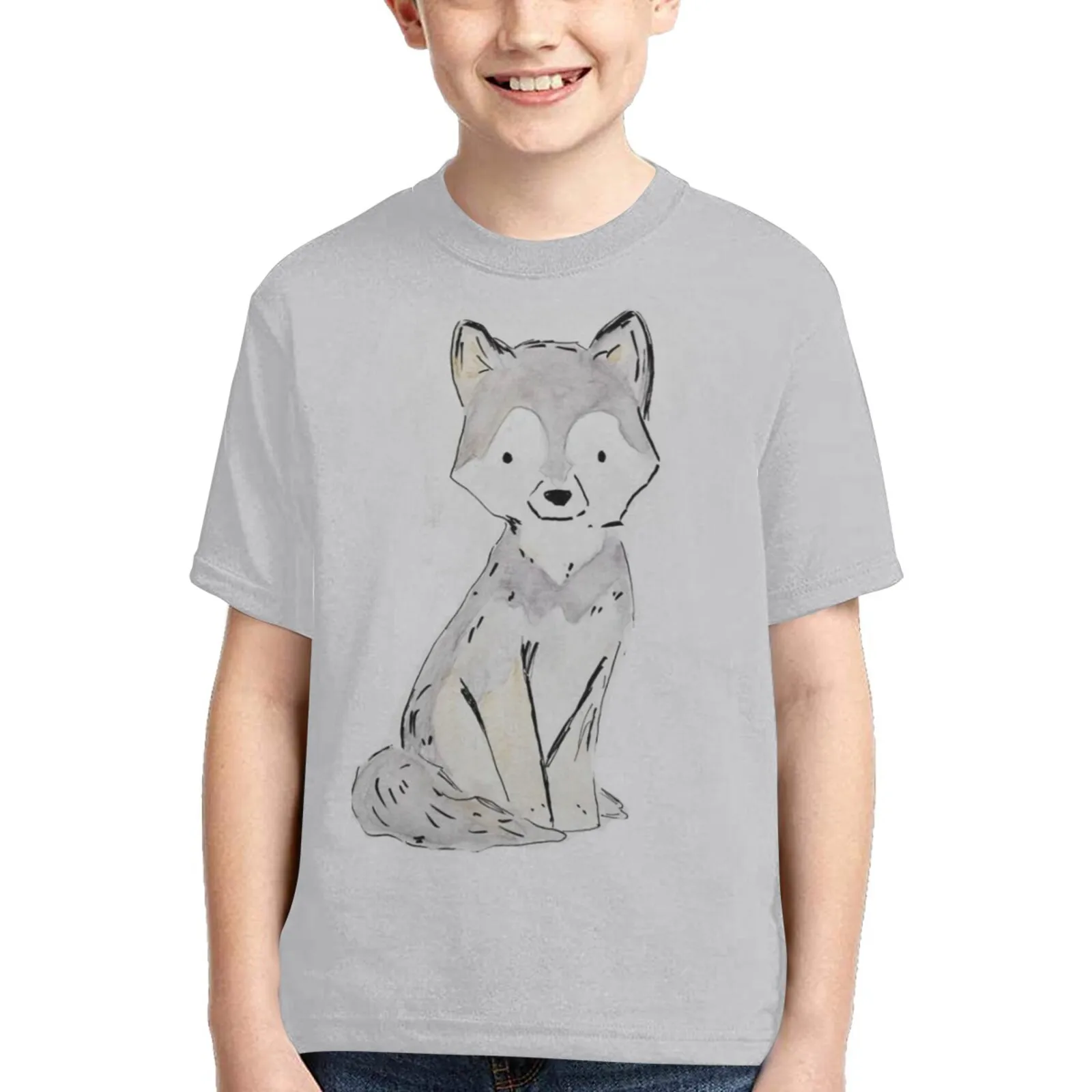 

Футболка с 3d рисунком животных для мальчиков, летняя повседневная футболка из полиэстера в стиле Харадзюку с короткими рукавами, детская од...