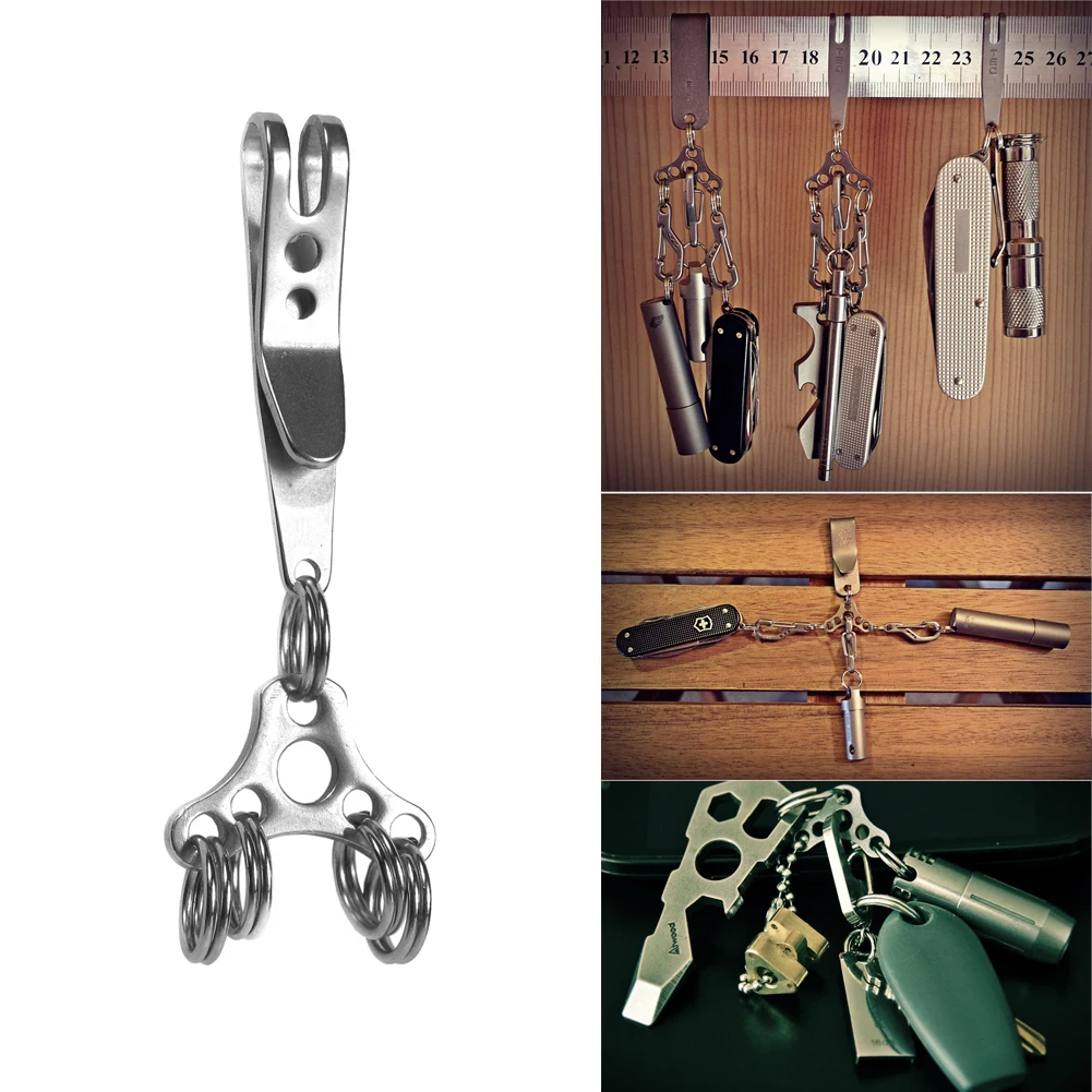 

EDC Bag Suspension Clip with Key Ring Carabiner Stainless Steel Outdoor Quicklink Tool Multi Tools Pocket Camping Key Ring