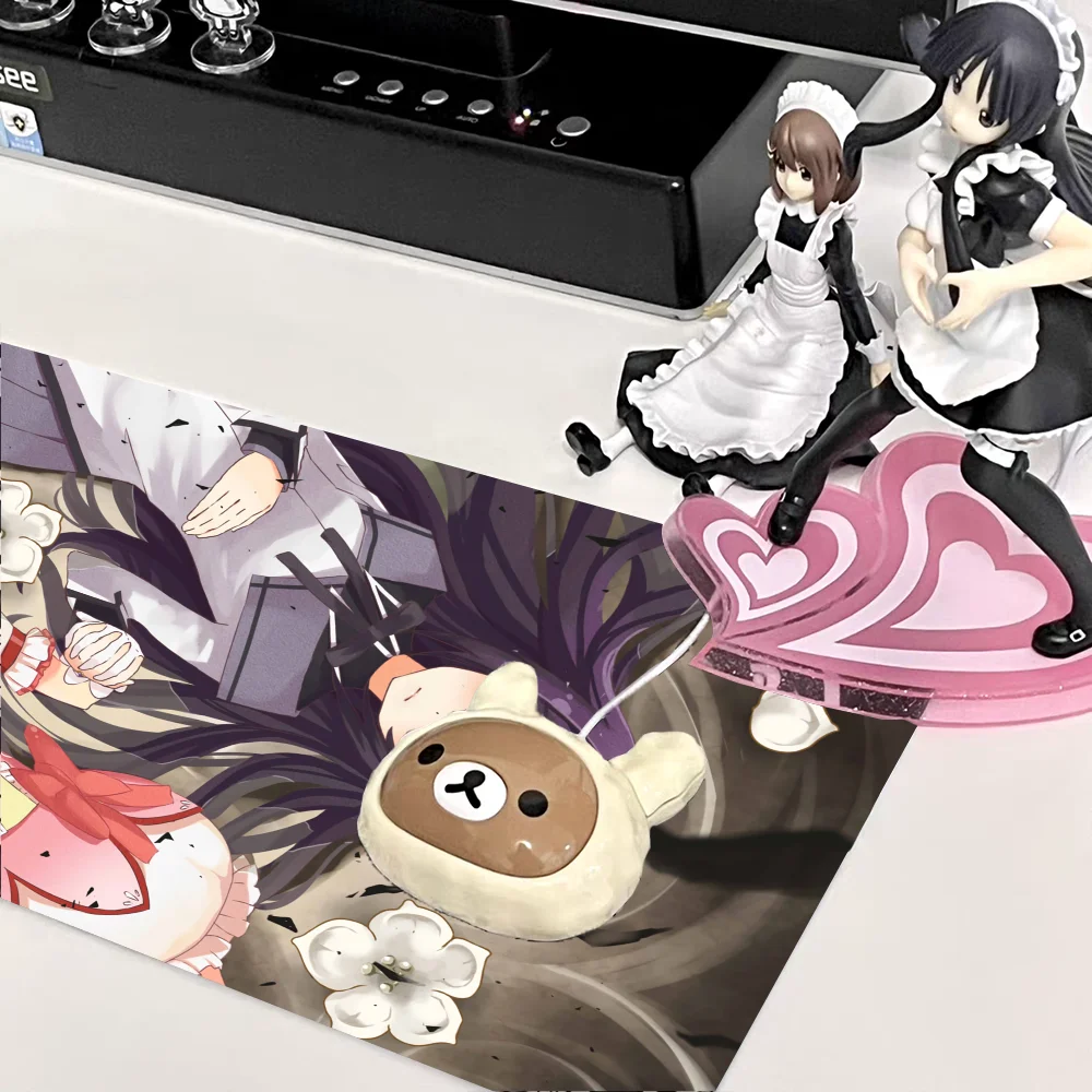 Cute Puella Magi Madoka Magica Mousepad Mouse Mat Desk With Pad Gaming Accessories Prime XXL Keyboard Padding M