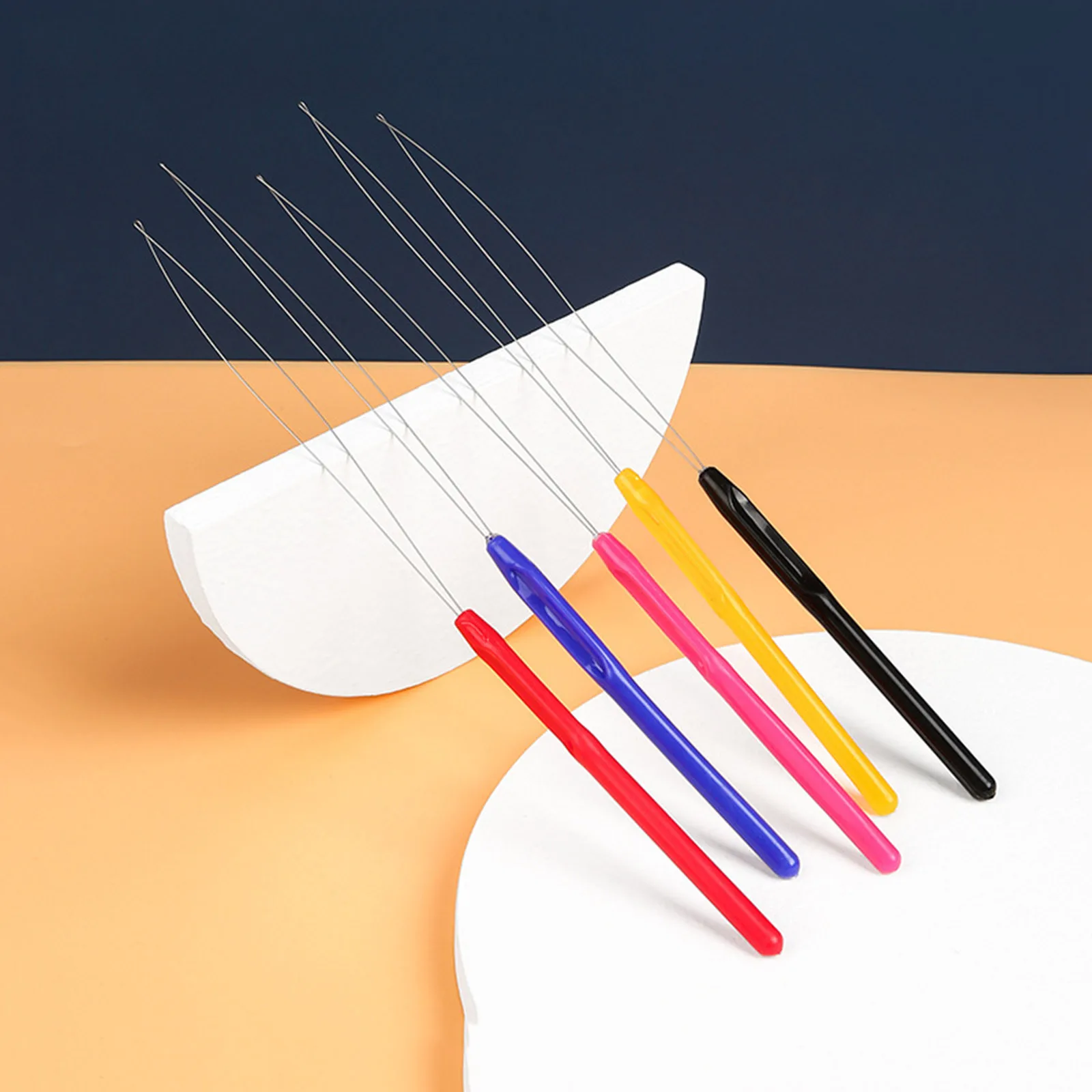 

5 шт., пластиковые многоцветные нарезные иглы для шитья