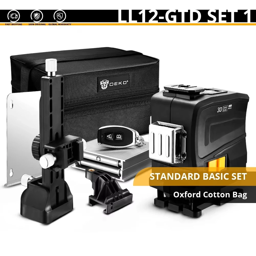 

Лазерный уровень DEKO 12 линий 3D зеленый свет