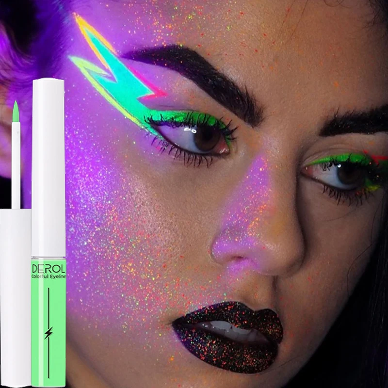 

Luminous Eyeliner Pen Cosmetic Pigment UV Neon White Yellow Purple Red EyeLiner Quick Dry Glow In Dark Fluorescence Eyes Makeup