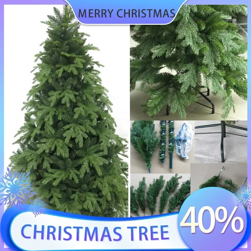 

1.8m 2.1m Green Christmas Tree Large PE PVC Retardand Mixed Metal Stable Tripod Artificial Christmas Tree Home Party Decoration