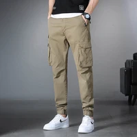 summer mens lightweight cargo pants drawstring slim fit cargo pants with zipper pockets outdoor hiking military trousers male