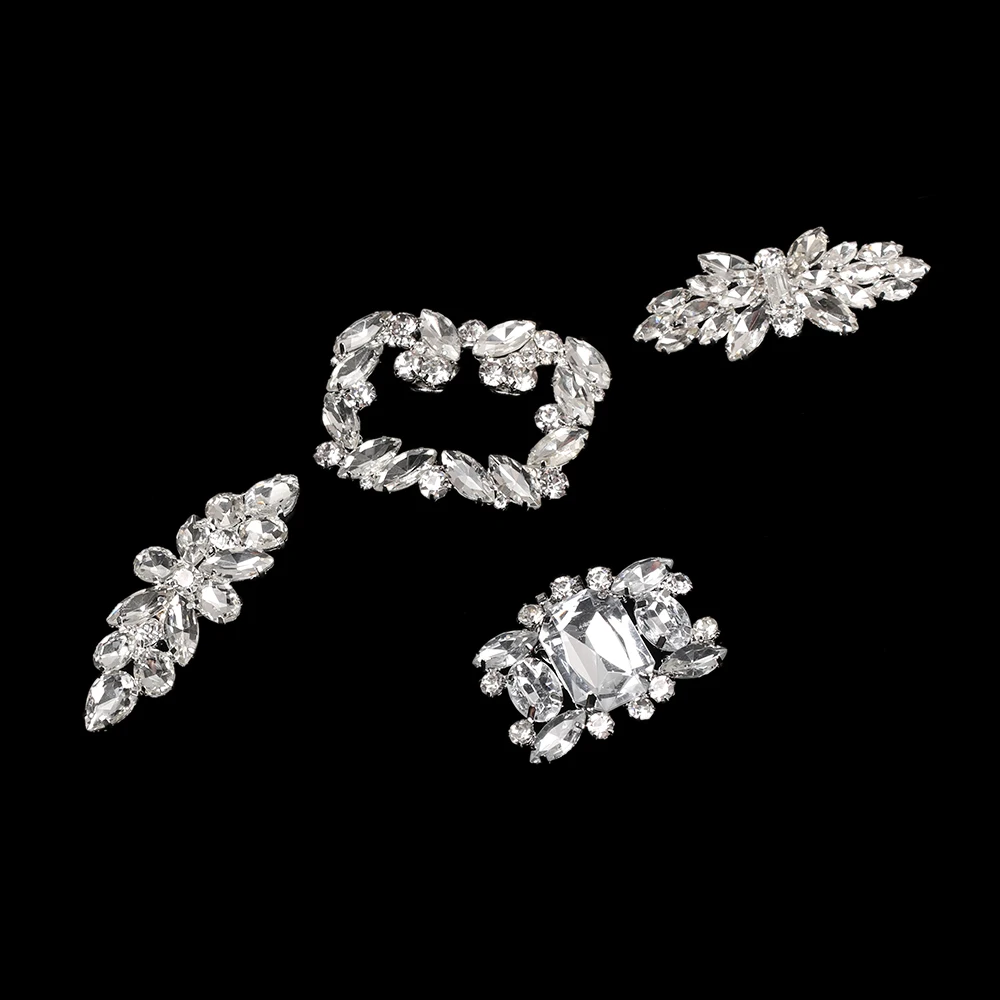 1Pc Shiny Rhinestone Decorative Clips Women Wedding Square Clamp Shoe Clip Bride High Heel Charm Buckle Decorations - купить по