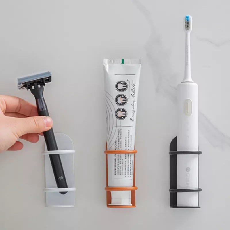 

Железный Держатель для электрической зубной щетки, держатель для зубной пасты в ванной комнате, Стеллаж с настенным креплением, полка для э...