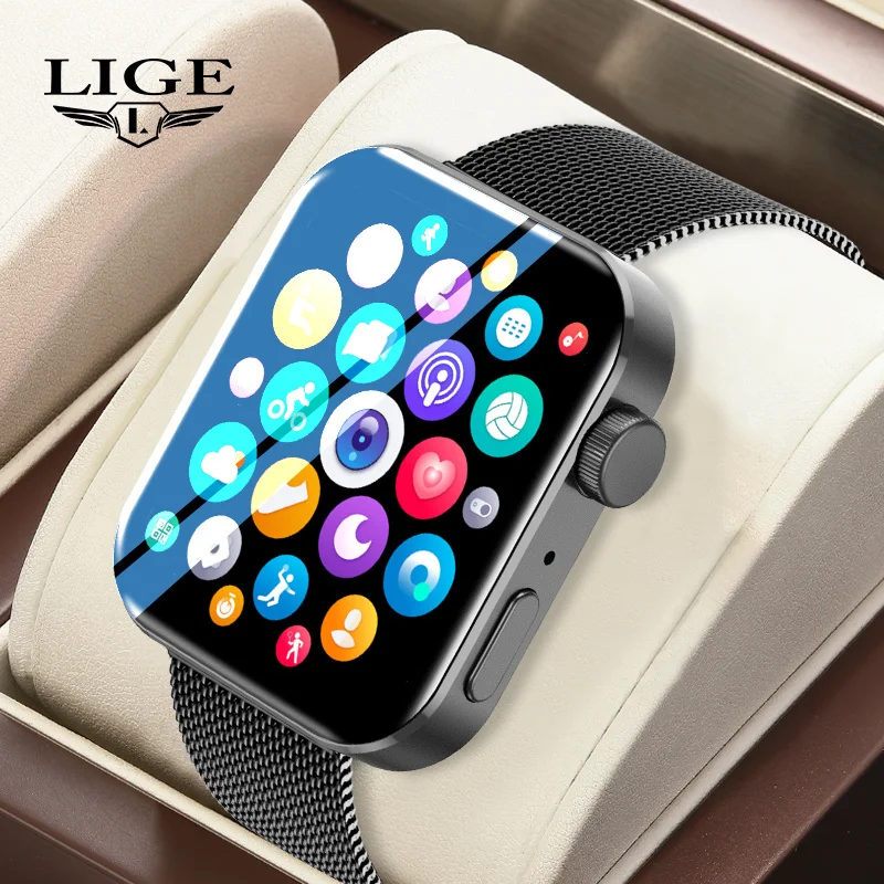 

LIGE 2022 Bluetooth Answer Call Smart Watch Men Full Touch Dial Call Fitness Tracker IP67 Waterproof 4G ROM Smartwatch for women