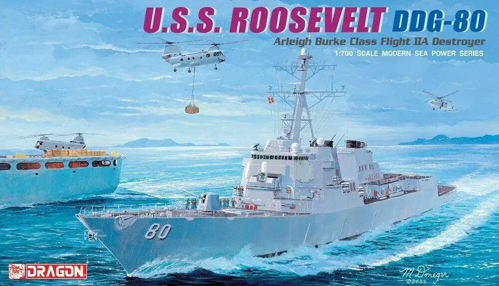 ДРАКОН 7039 масштаб 1/700 США. Комплект модели корабля Roosevelt DDG-80 2019.