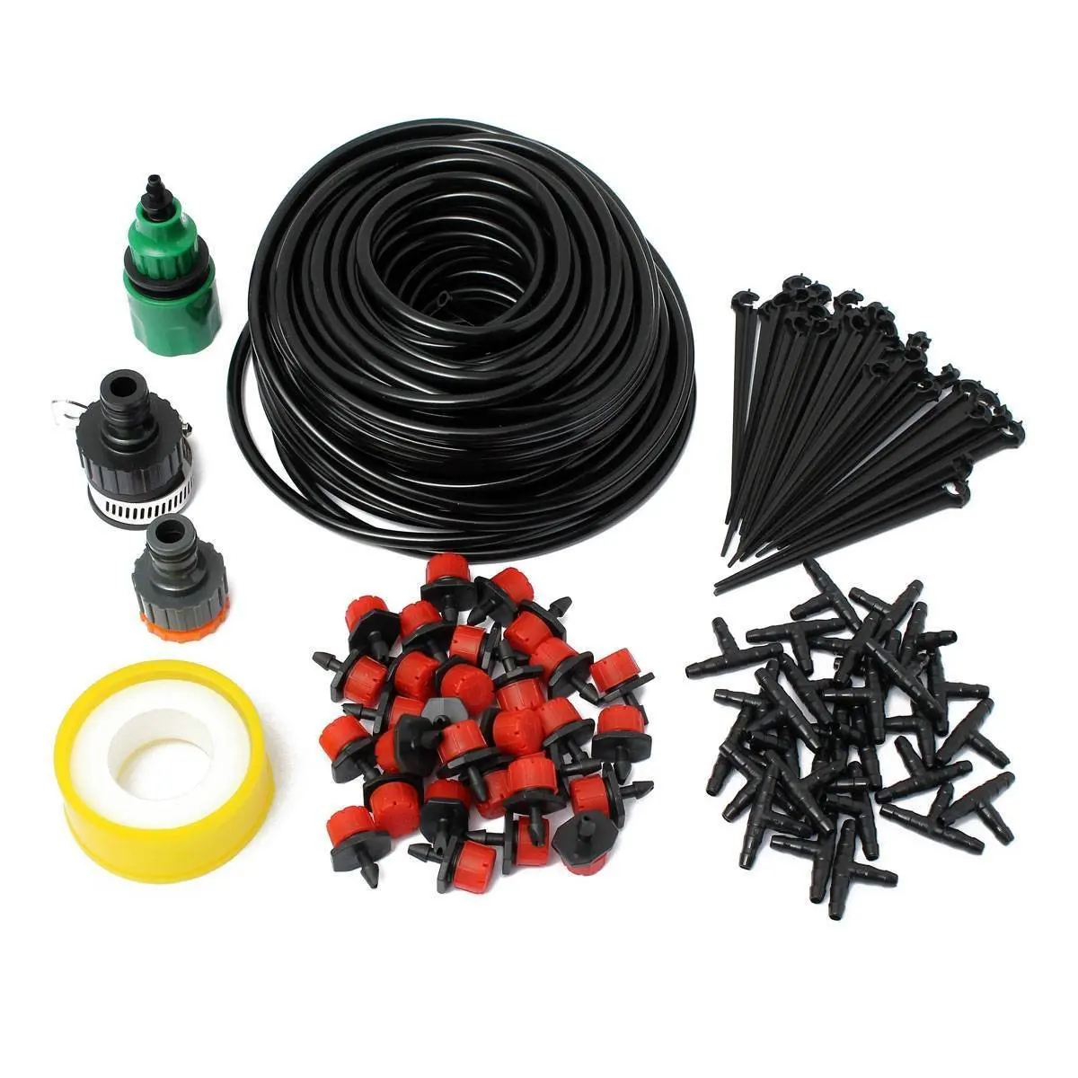 

DIY Irrigation System Water Timer Auto Sprinkler Plant Watering Garden 25M Hose