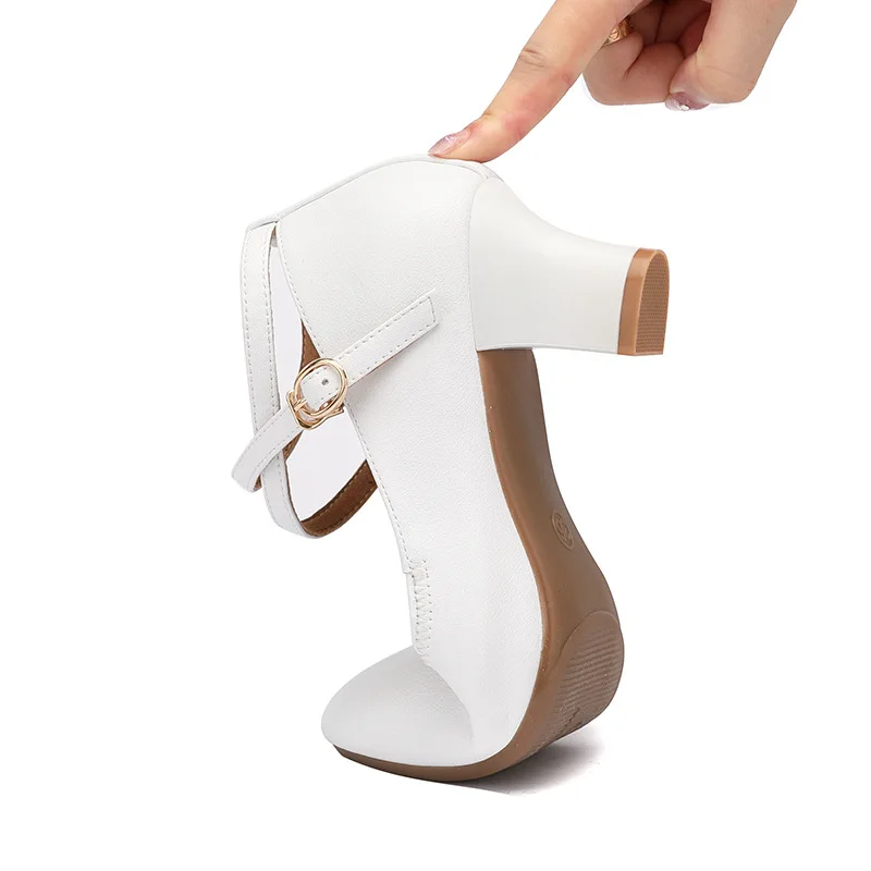 5 см 6 модные удобные туфли на среднем блочном каблуке женские туфли-лодочки 2025