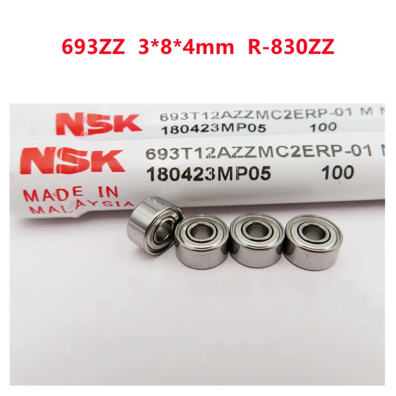 original NSK high speed bearing 693ZZ 3*8*4mm R-830ZZ precision miniature ball bearings 693 693Z 3x8x4 mm motor fan bearing