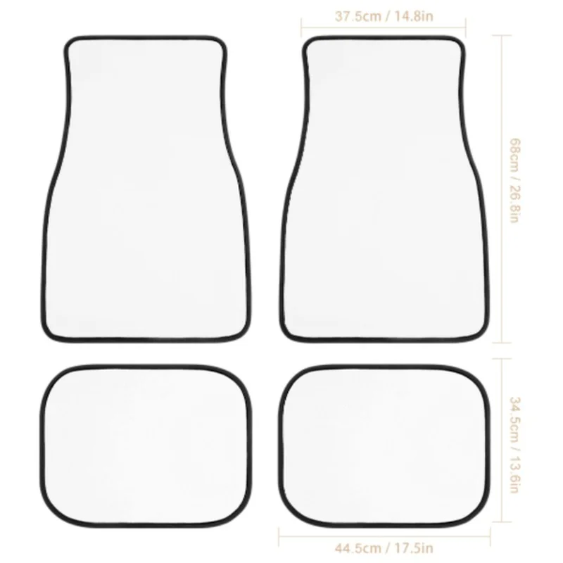 Dark Brown Cow Print Front and Back Car Floor Mats    Heavy Carpet Front and Rear Full Set 4PCs Pack images - 6