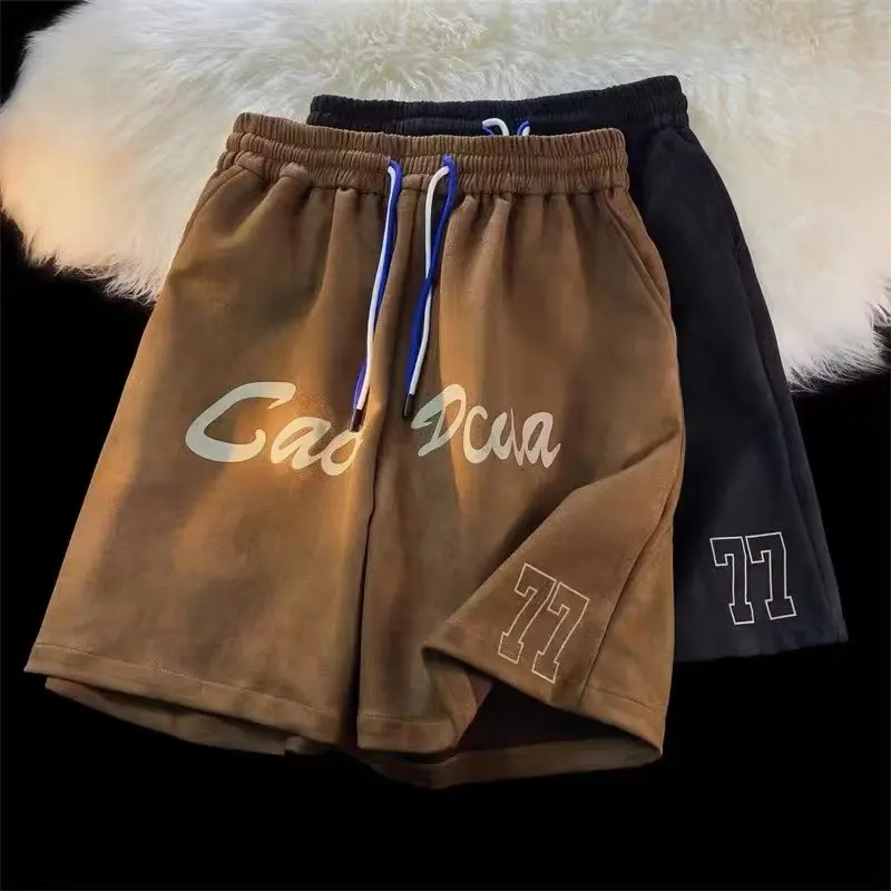 

High Quality Pants Drawstring Elastic Waist NO.77 Print Men Women Short Pants