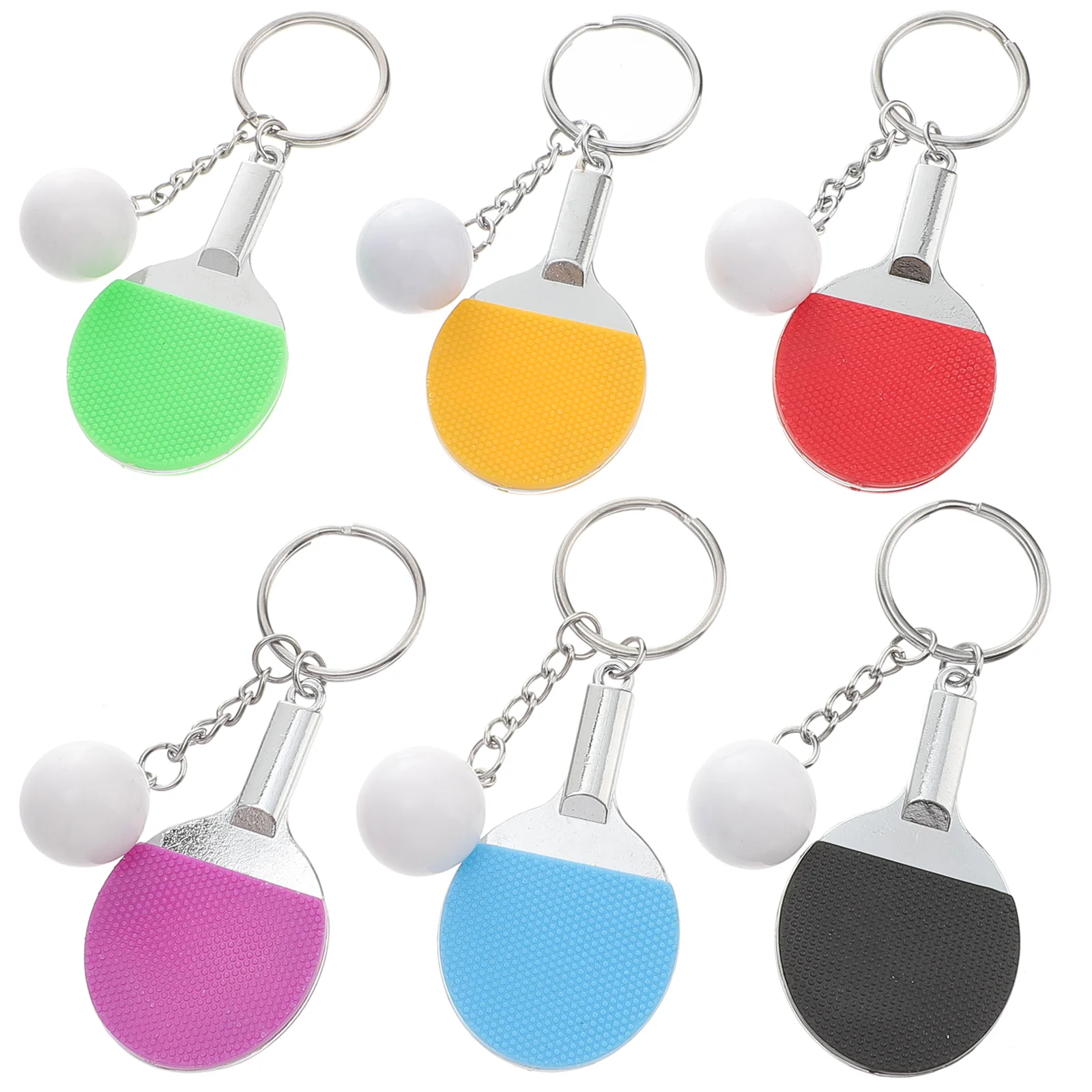 

6 Pcs Racket Keychain Hanging Decoration Backpack Keychains Sports Meeting Favors Mini Ring Bag