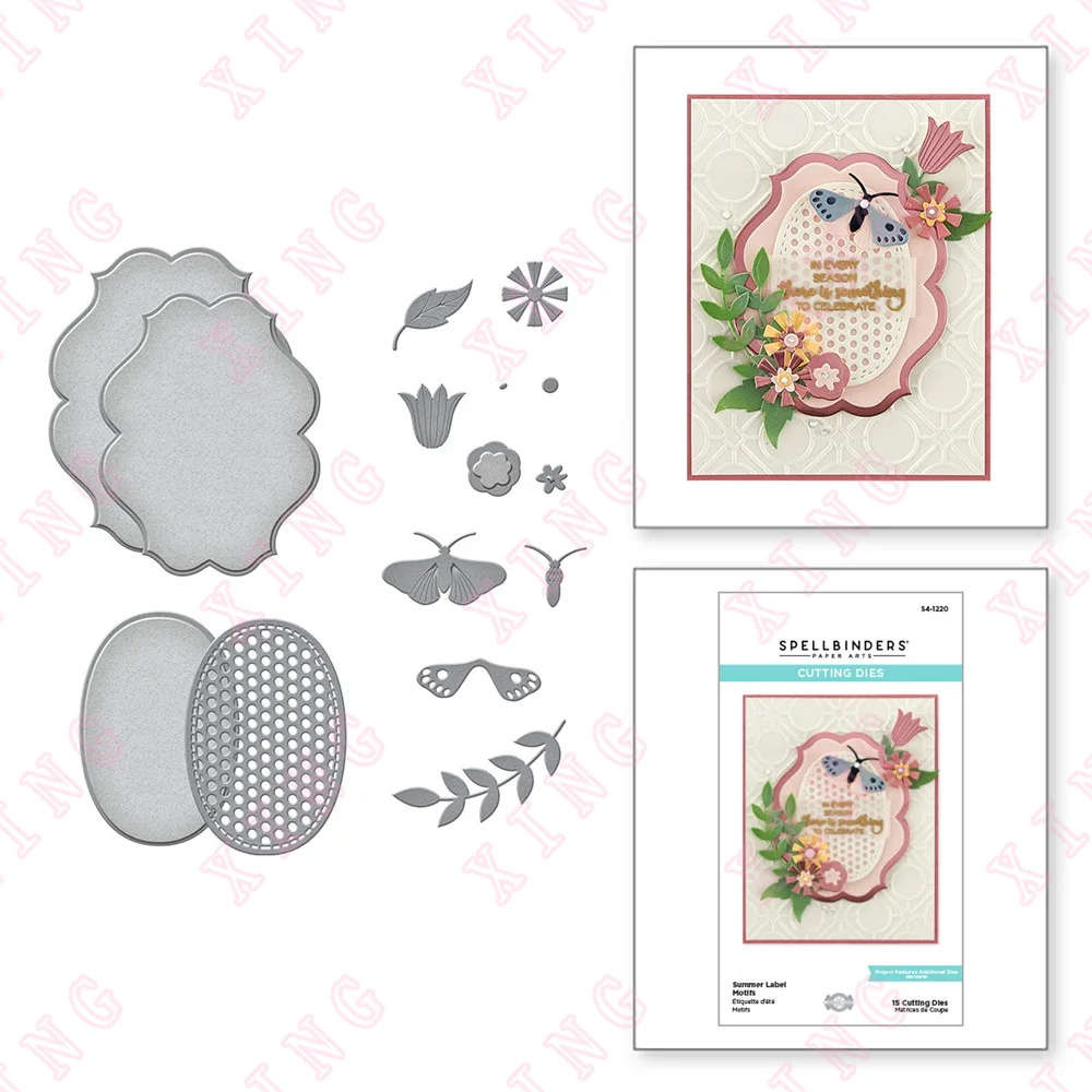 

New Summer Label Motifs Etched Dies Scrapbook Diary Decoration Embossing Template Diy Gift Card Handmade Craft Metal Cutting Die