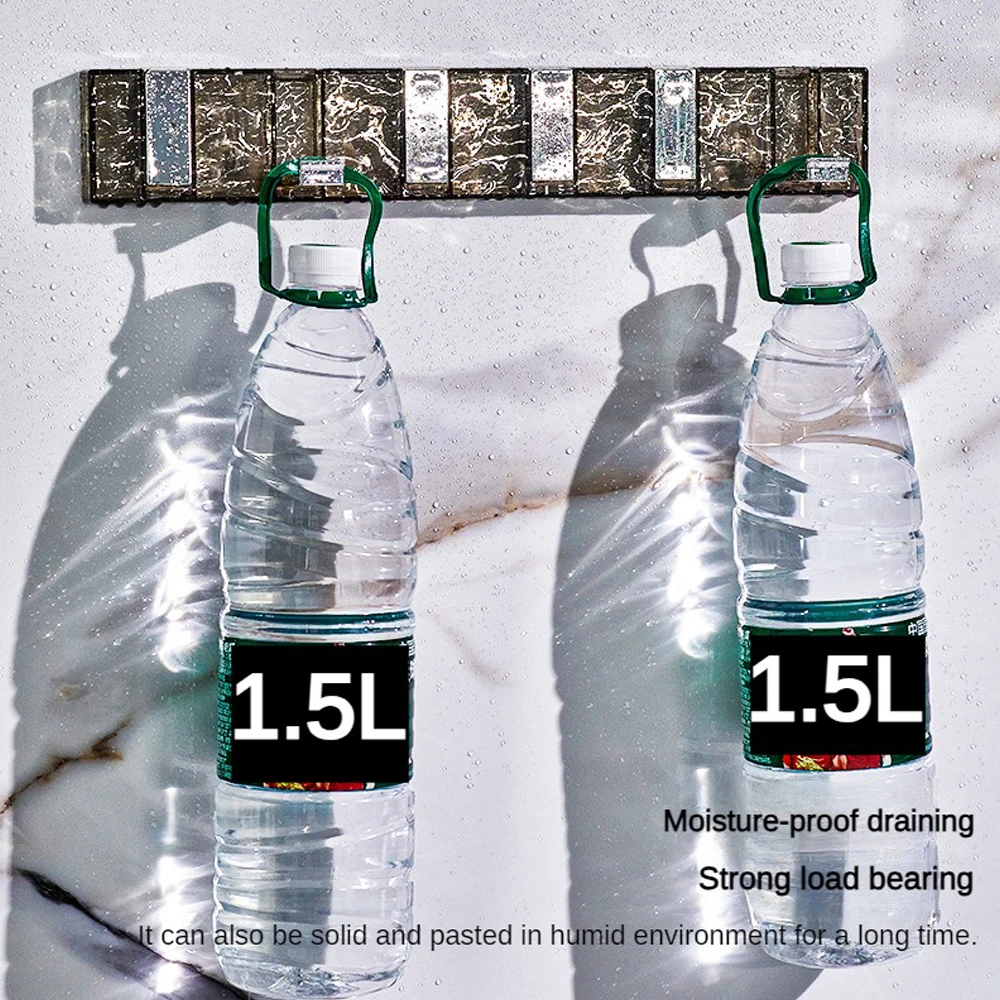 

Durable Material Silver Water Ripple Hook Storage Transparent Wall Mounted Clothes Hanger Traceless Hook Kitchen Storage