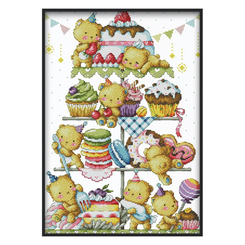 

Картина для вышивки крестиком с изображением милого медведя