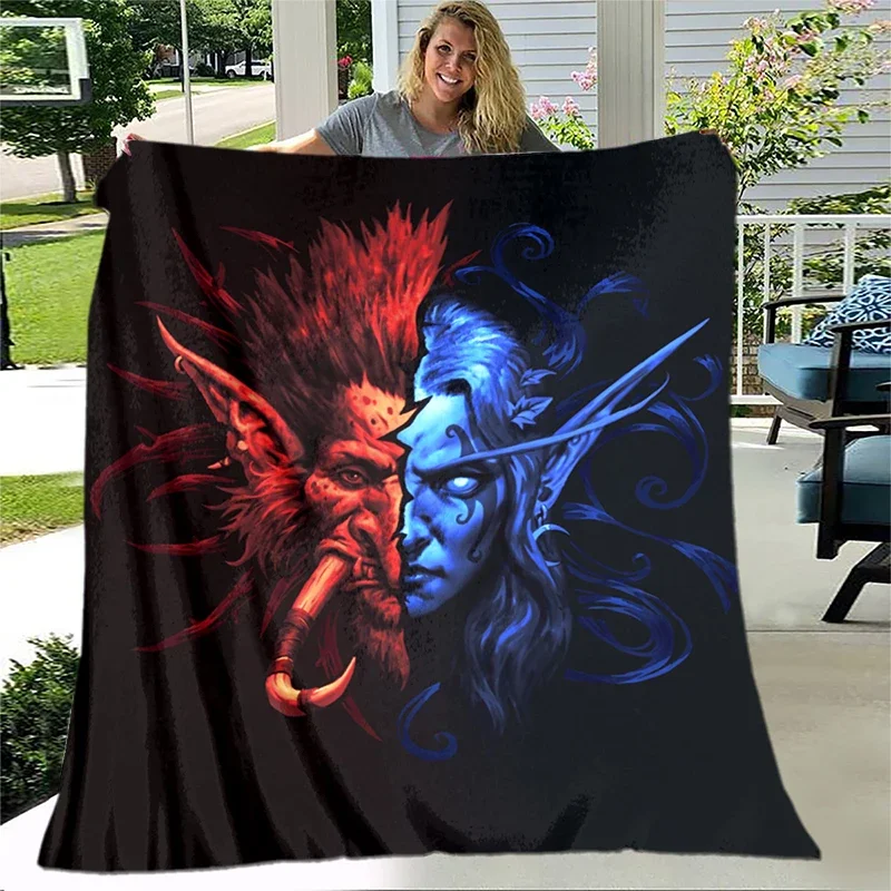 

World of Warcraft Pattern oversized manta sofa bed cover soft and hairy blanket plaid Soft Warm Flannel Throw Blankets Fans gift