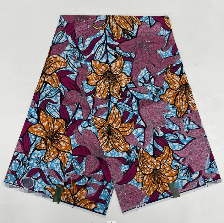 

Real Grand Super 100% Cotton Original African Wax Fabric High Quality Wax Print Ankara Fabric For Sewing 6yards Women Fabric