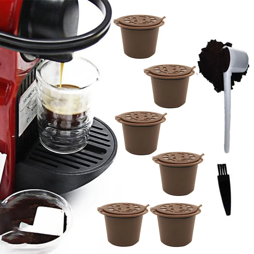 

6 шт., многоразовые капсульные фильтры для кофе Nespresso