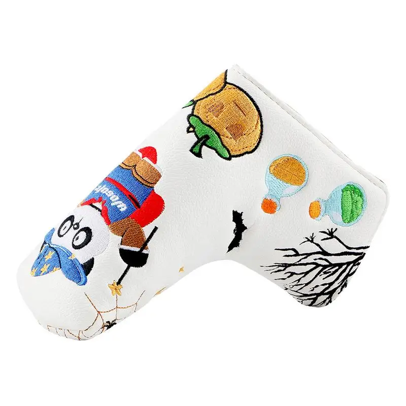

Golf Club Covers For Irons Waterproof Protector PU Leather Protective Cover Embroidered Waterproof Club Head Covers With Cartoon