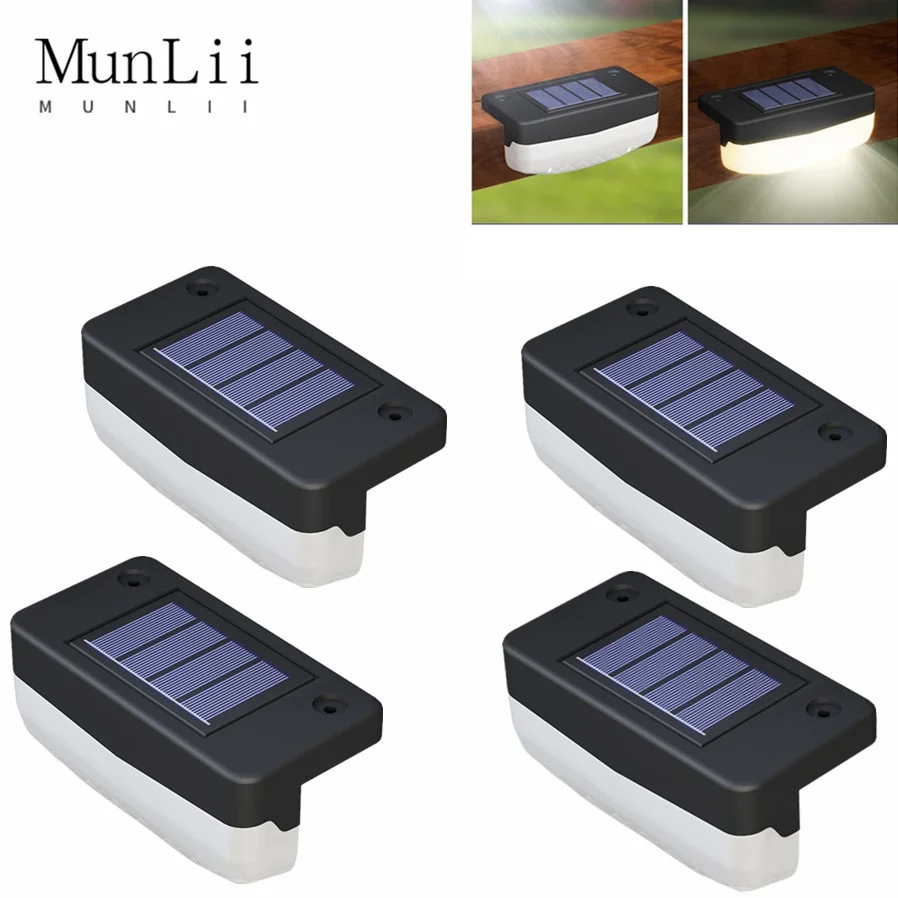 

MunLii Solar Deck Lights Outdoor Step Lights Waterproof LED Solar Lights for Railing Stairs Step Fence Yard Patio and Pathway