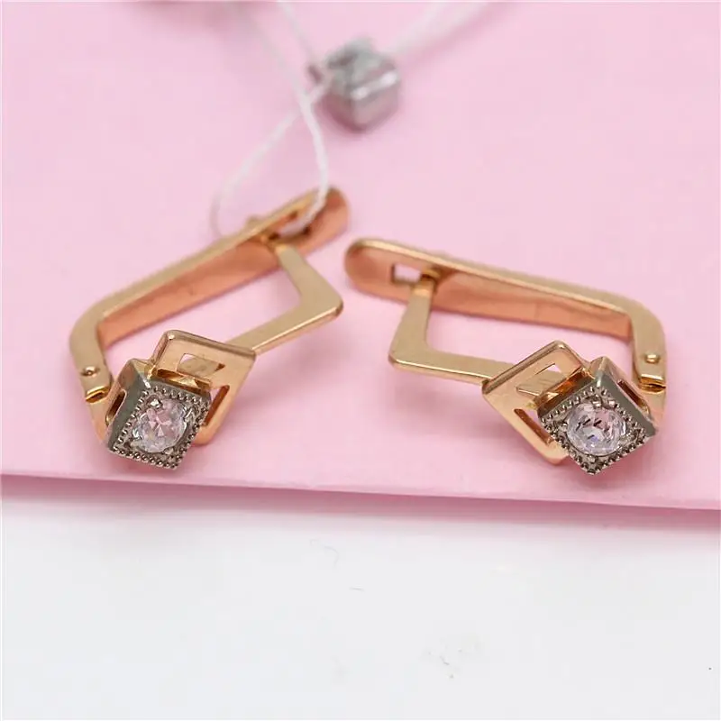 

Russian Purple Gold Earrings Classic Solid Ear Clip Women's New Soviet Union Hongjin Earrings Luxury Jewelry Fashion Jewelry