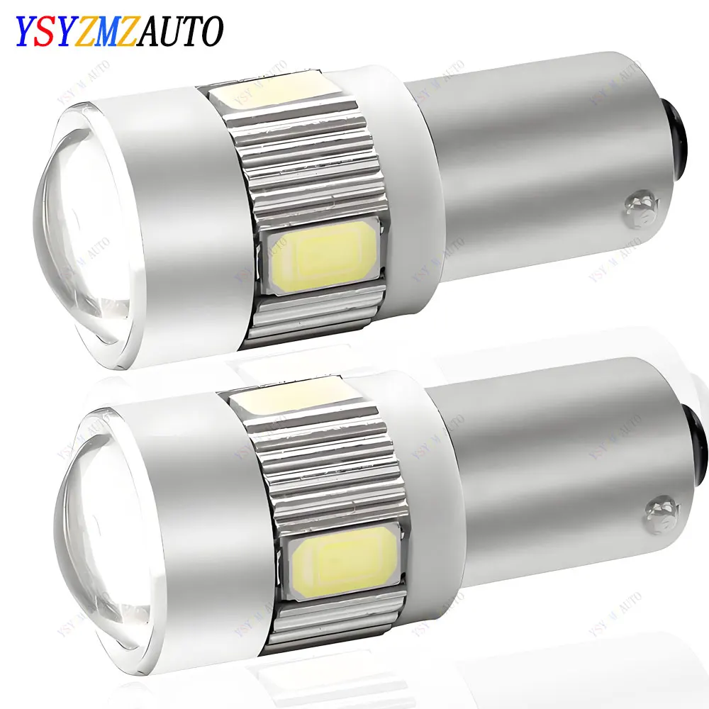 

2 шт. Автомобильный светодиодный светильник BA9S 12 В Led T4W H6W 6SMD 5730 Светодиодный светильник для автоматического номерного знака Лампа для чтения купола Белая лампа 6000K