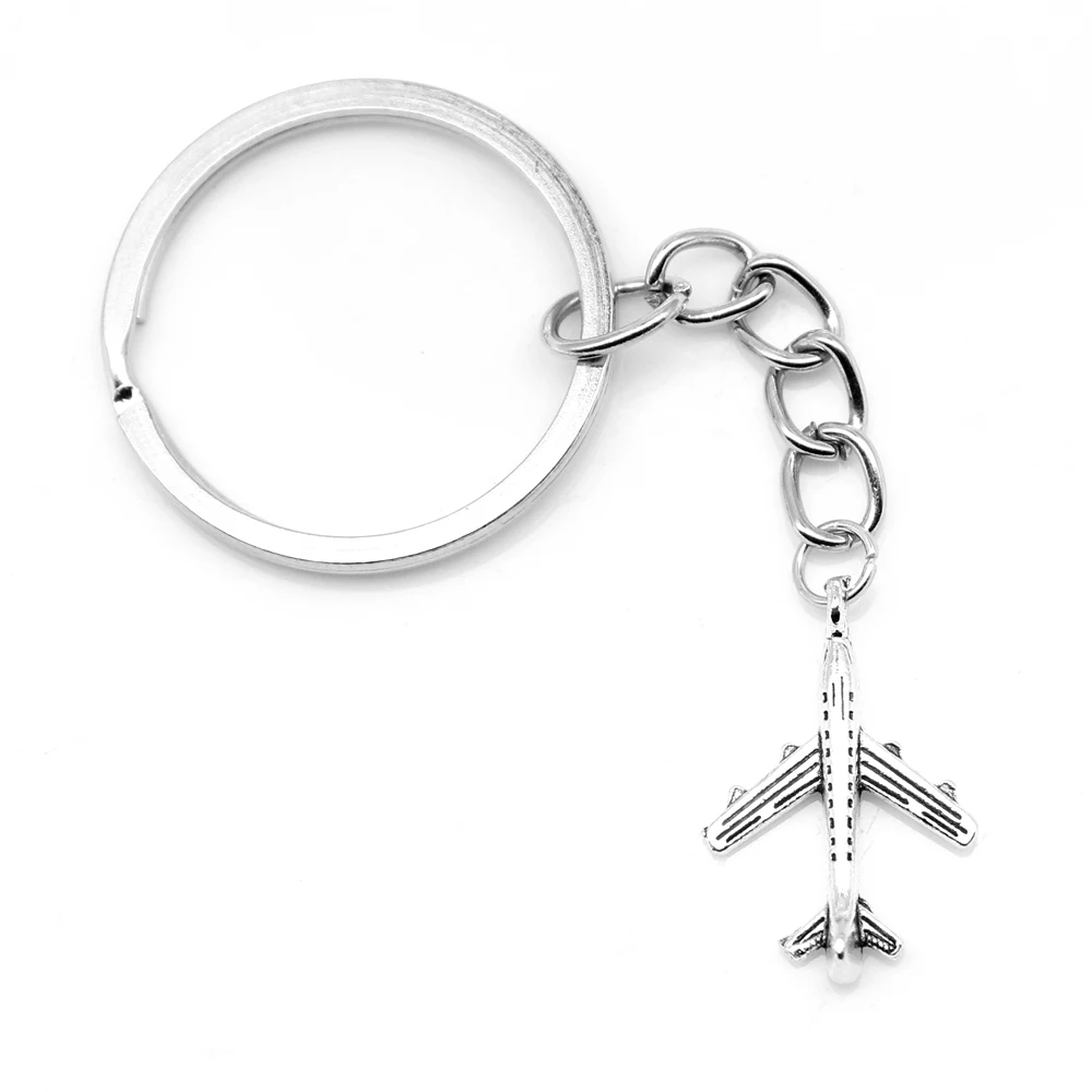

1pcs Antique Silver Color 15x23mm Airplane Keychain Handmade Jewerly Diy