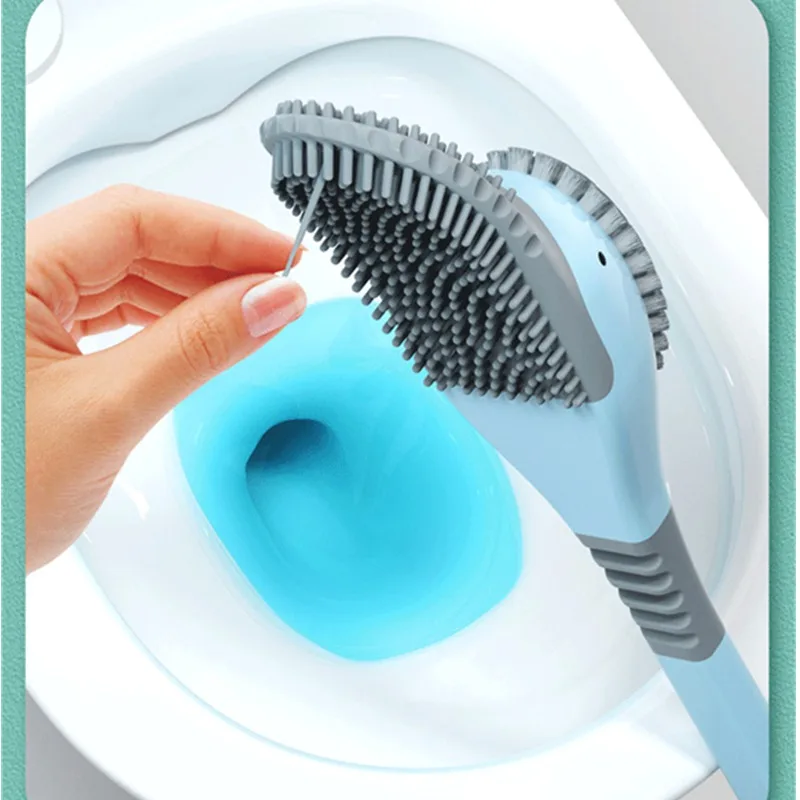 ершик для унитаза Силиконовая щетка с держателем коробка утка двойной