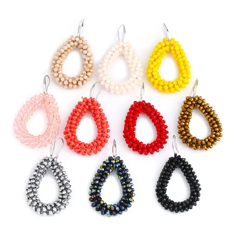 Богемные разноцветные бусины ручной работы массивные серьги этнические висячие