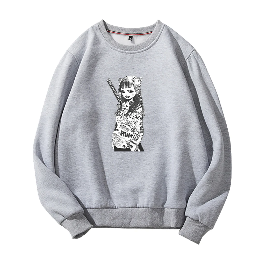 

Acky Bright 2D Print O-Neck Sweatshirt Harajuku Round Collar a2