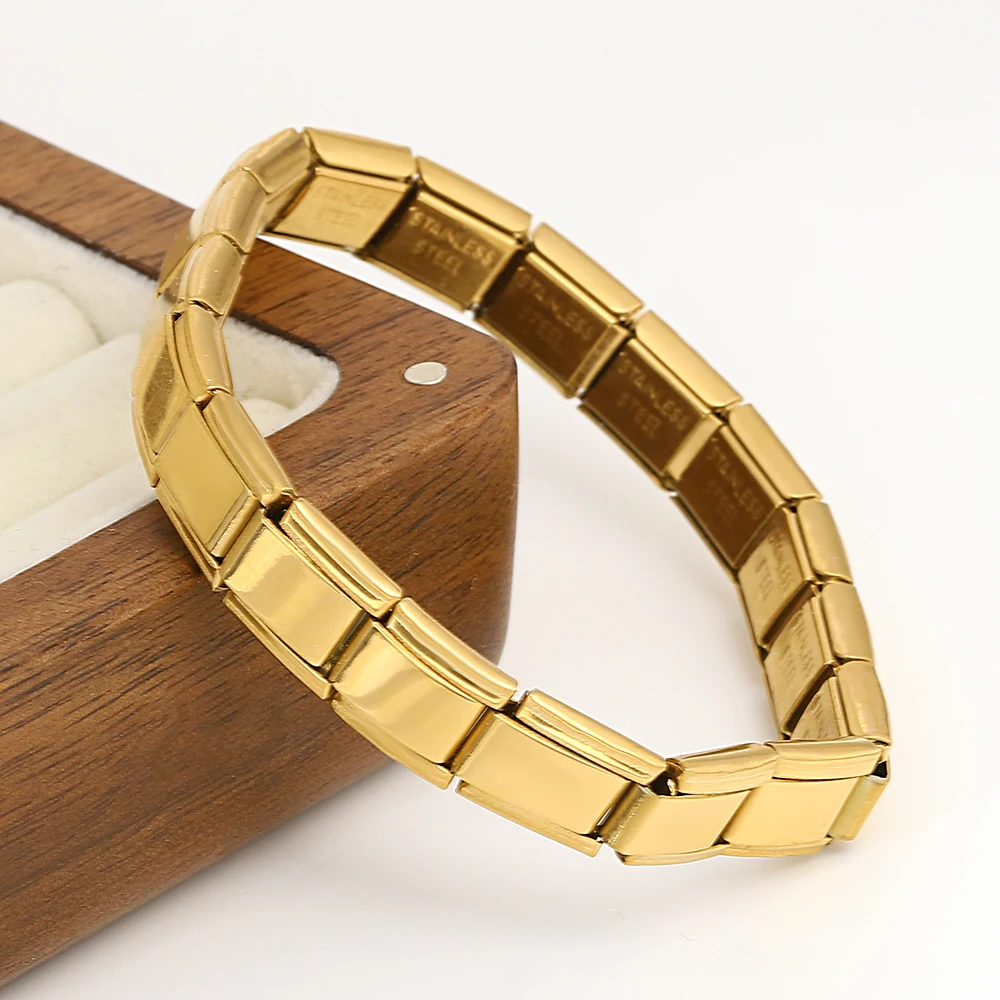 Новый эластичный квадратный браслет из нержавеющей стали для женщин Модный