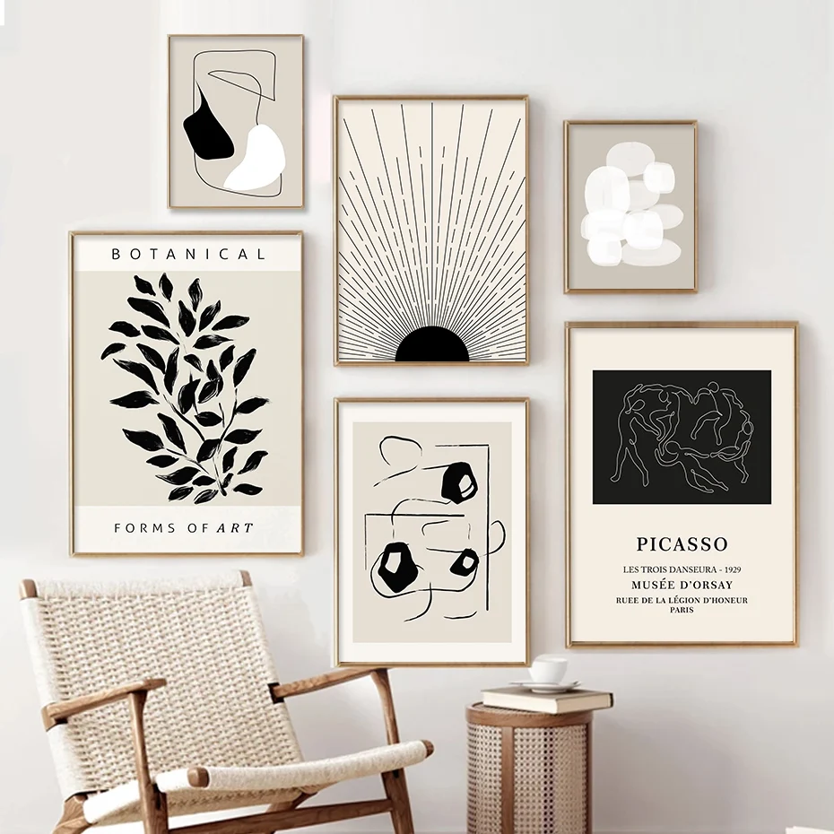 

Abstract Botanical Sun Line Bohemia Posters Canvas Painting Wall Art Print Pictures for Bedroom Living Room Interior Home Decor