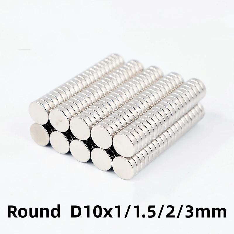 

50-200pcs D10x1/1.5/2/3mm Neodymium Iron Boron Strong Magnetic Circular Square Magnet Block NdFeB Shaped Small Circular Magnet