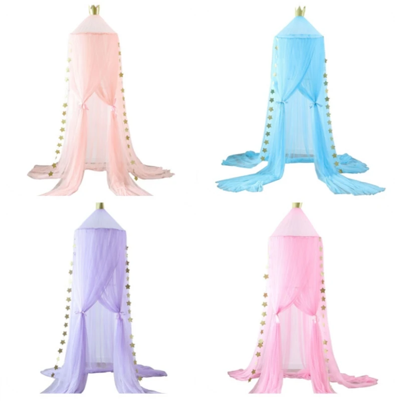 Anti Mosquito Net Crown Top Star for Room Decor Baby Decoration Girl Child Princess Canopy for Children's Bed Insect Screen 2023