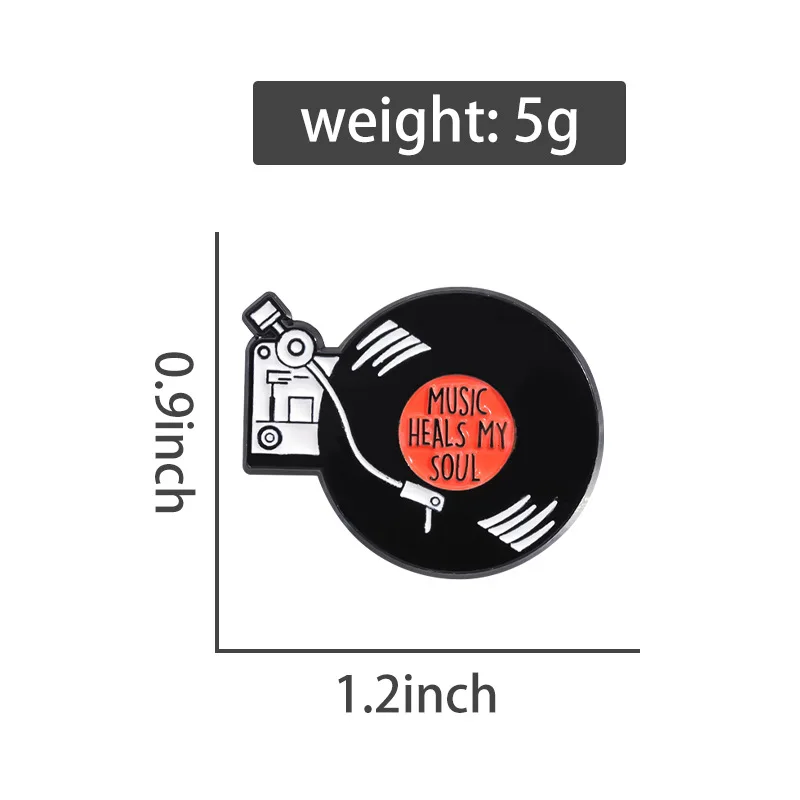 Эмалированные заколки в стиле ретро с музыкой и надписью MY SOUL