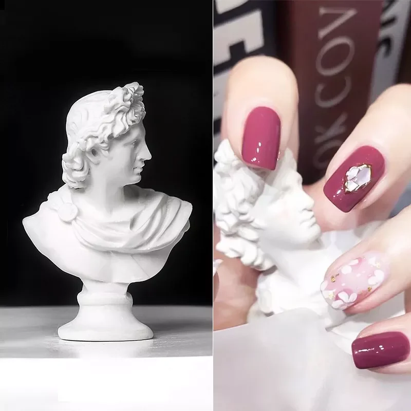 

Pc Nail Art Mini Artistic Statue White Resin Nails Photo Props Tools Gel Nail Polish Tips Display Stand Accessories Manicure