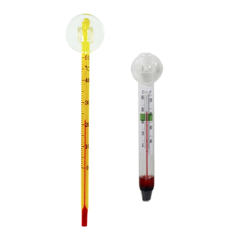 

Aquarium Thermometer for Fish Tank Aquarium Waterproof Hydraulic Gauge Submersible Glass Thermometer with Suction Cup