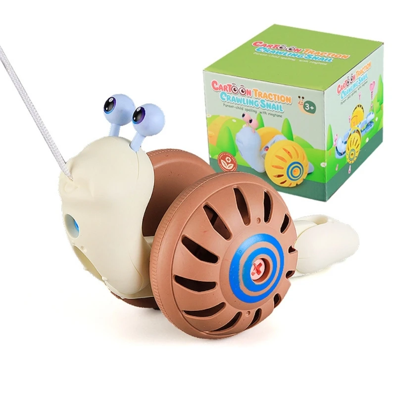 

77HD Baby Cartoon Snail with Leash Rope Walking Toy Toddler Favor Gift Walking Toy