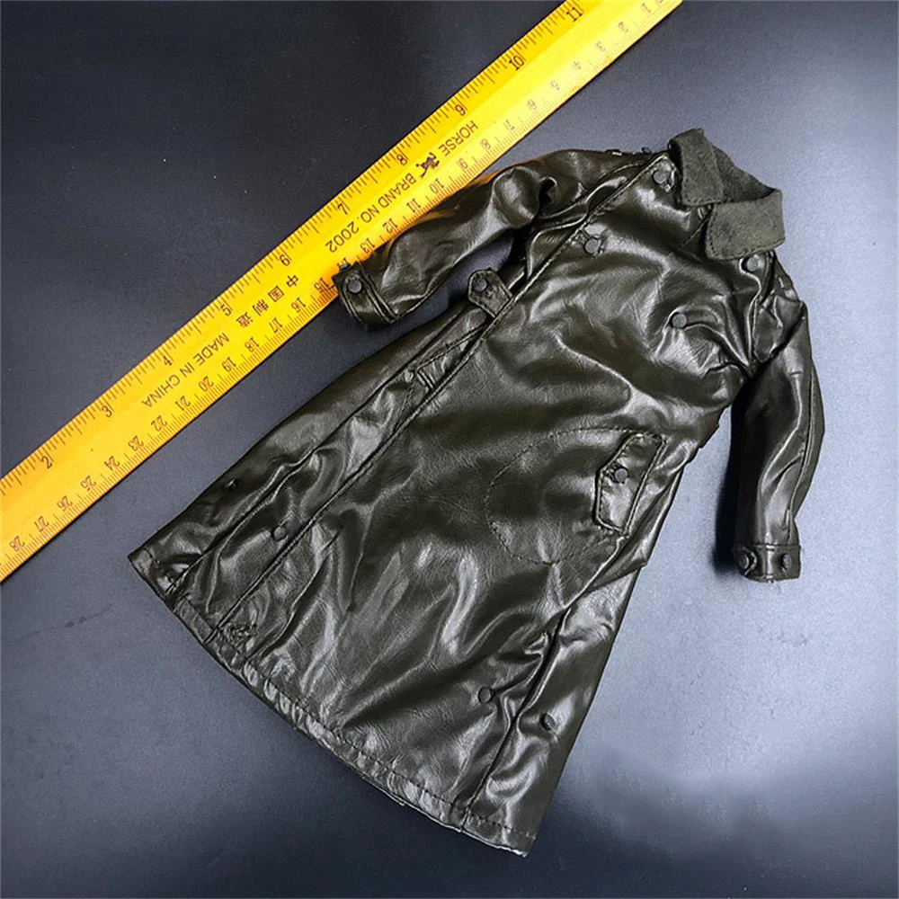 

Hot Sales 1/6th WWII Leather Coat Officer Supervisor Team Special Soldier General Shirt For Usual 12inch Body Figures Collect