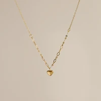 stainless steel plated 18k gold heart pendant necklace women creative versatile everyday jewelry