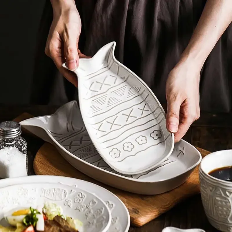 Японская мультяшная Милая керамическая посуда с котом креативная белая